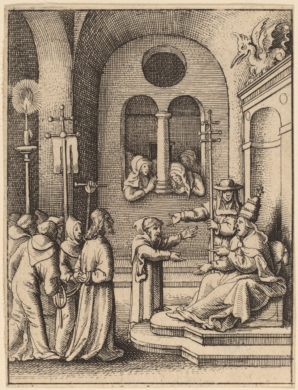 Jesus igjen foran Kaifas av Wenceslaus Hollar