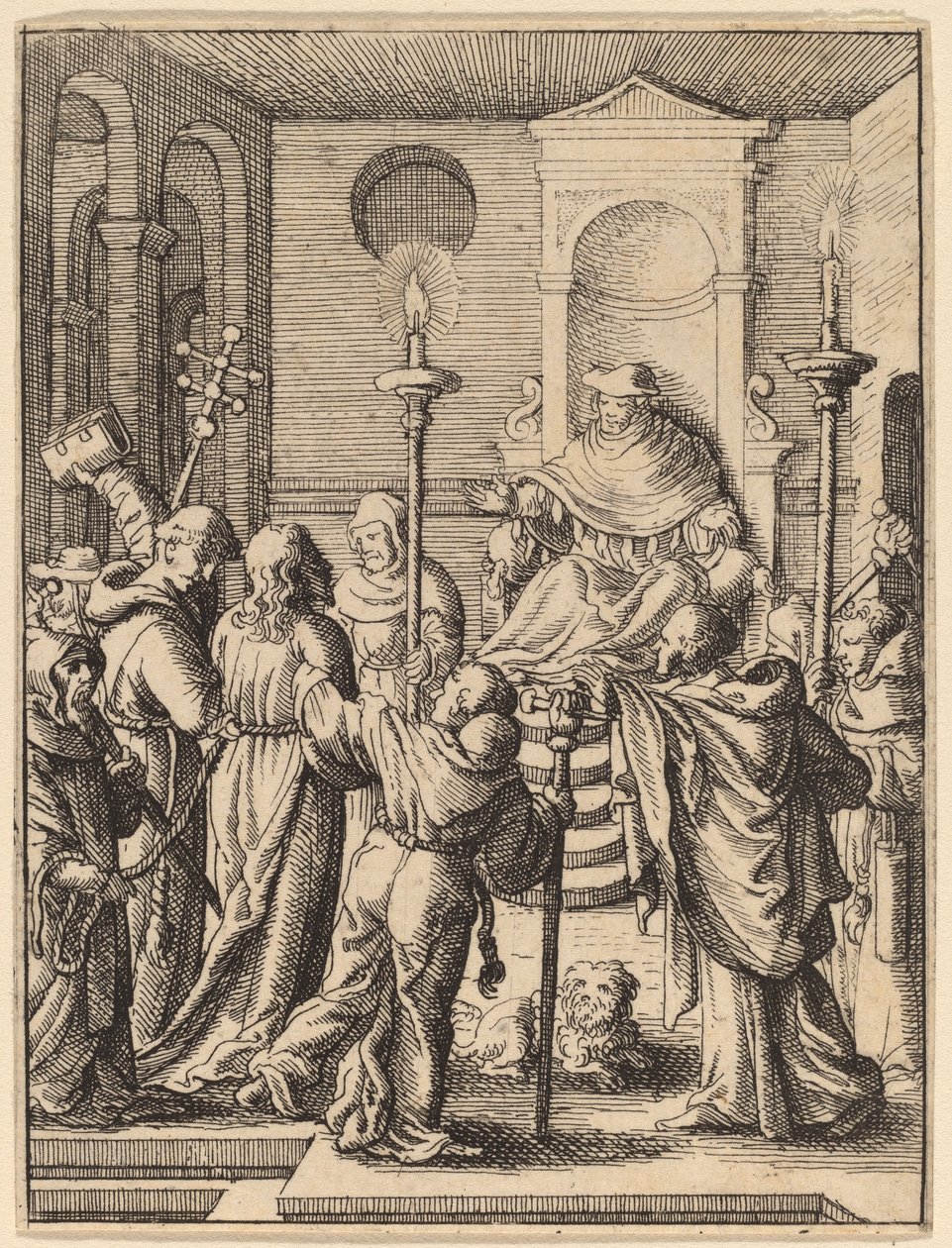Jesus før Annas av Wenceslaus Hollar
