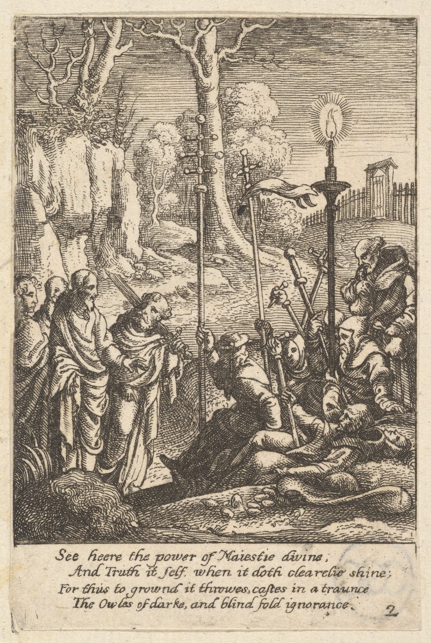Jesus konfronterer sine kritikere, 1625-77. av Wenceslaus Hollar