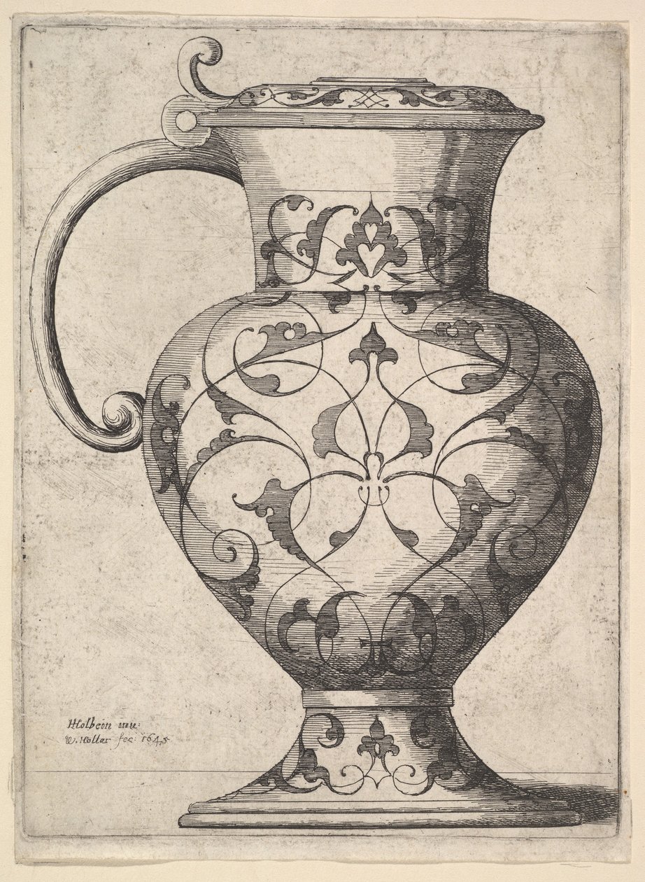 Kanne dekorert med arabesker, 1645. av Wenceslaus Hollar