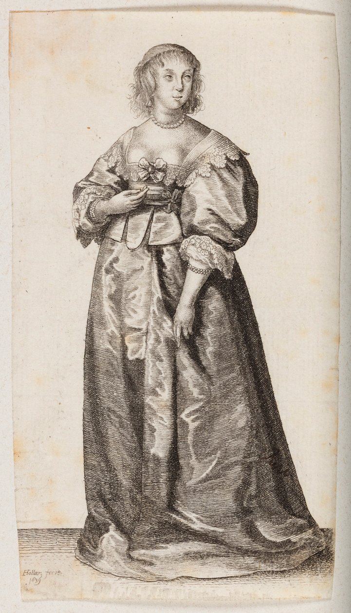 Kvinne med perlehalskjede og perlearmbånd av Wenceslaus Hollar