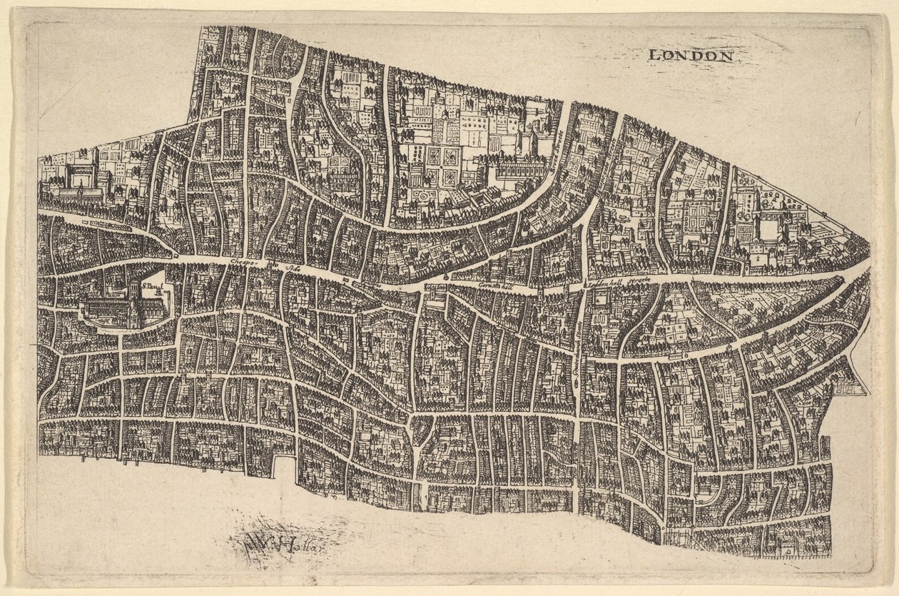 London før den store brannen, 1666-77. av Wenceslaus Hollar