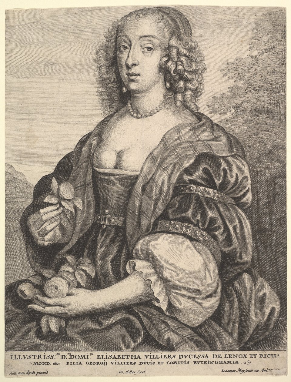 Mary Villiers, nederlenderinne av Lennox og Richmond, 1625-77. av Wenceslaus Hollar