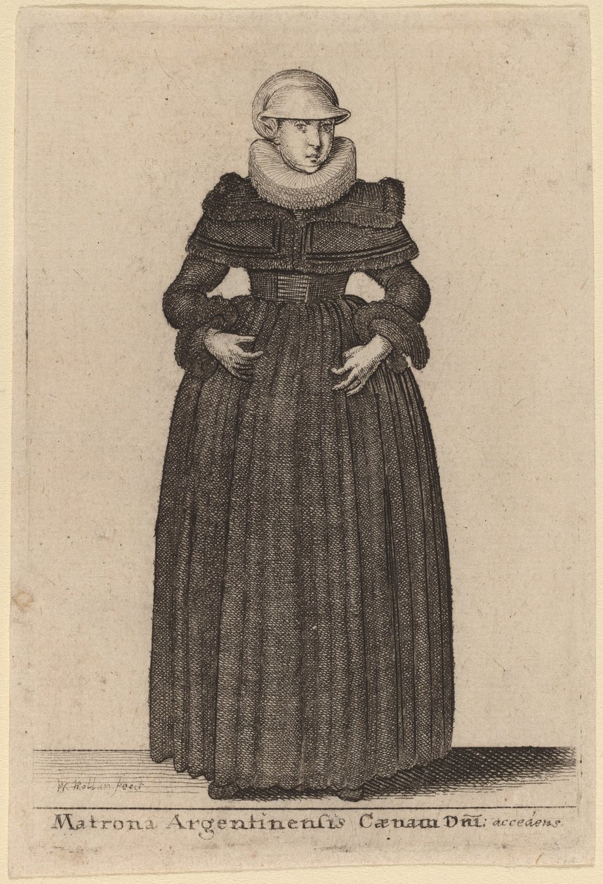 Matrona dagens argentinske kveldsmat nærmer seg fra nymfene) av Wenceslaus Hollar