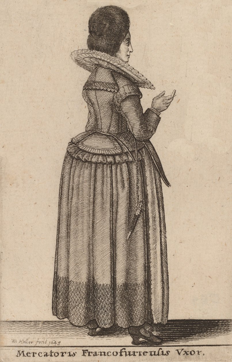Vxor av Frankfurt-kjøpmannen, 1600-tallet. av Wenceslaus Hollar