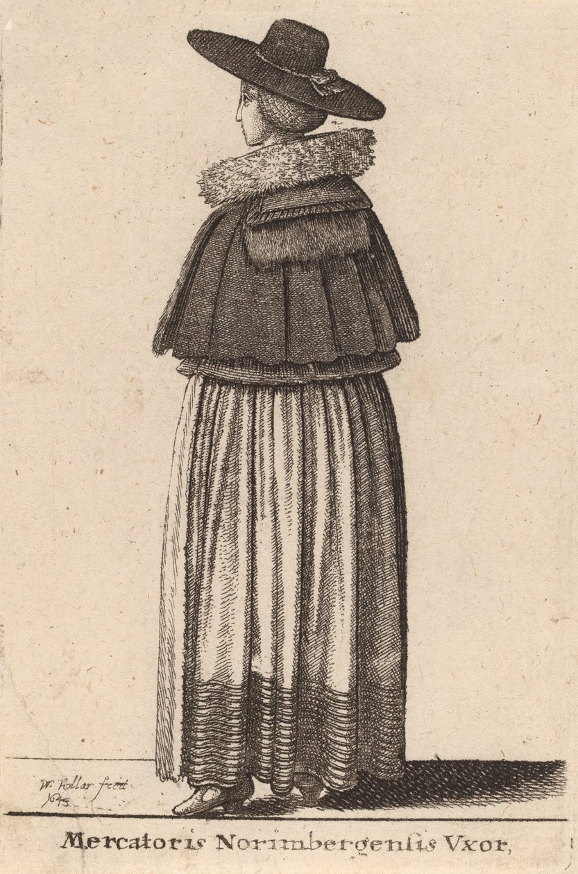 Kone til Nürnberg-kjøpmannen, 1643. av Wenceslaus Hollar
