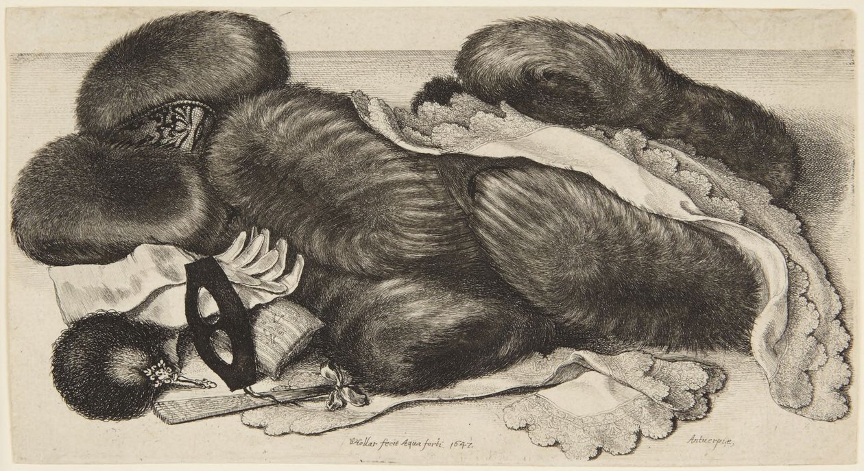 Pelsmuffer og stas av Wenceslaus Hollar
