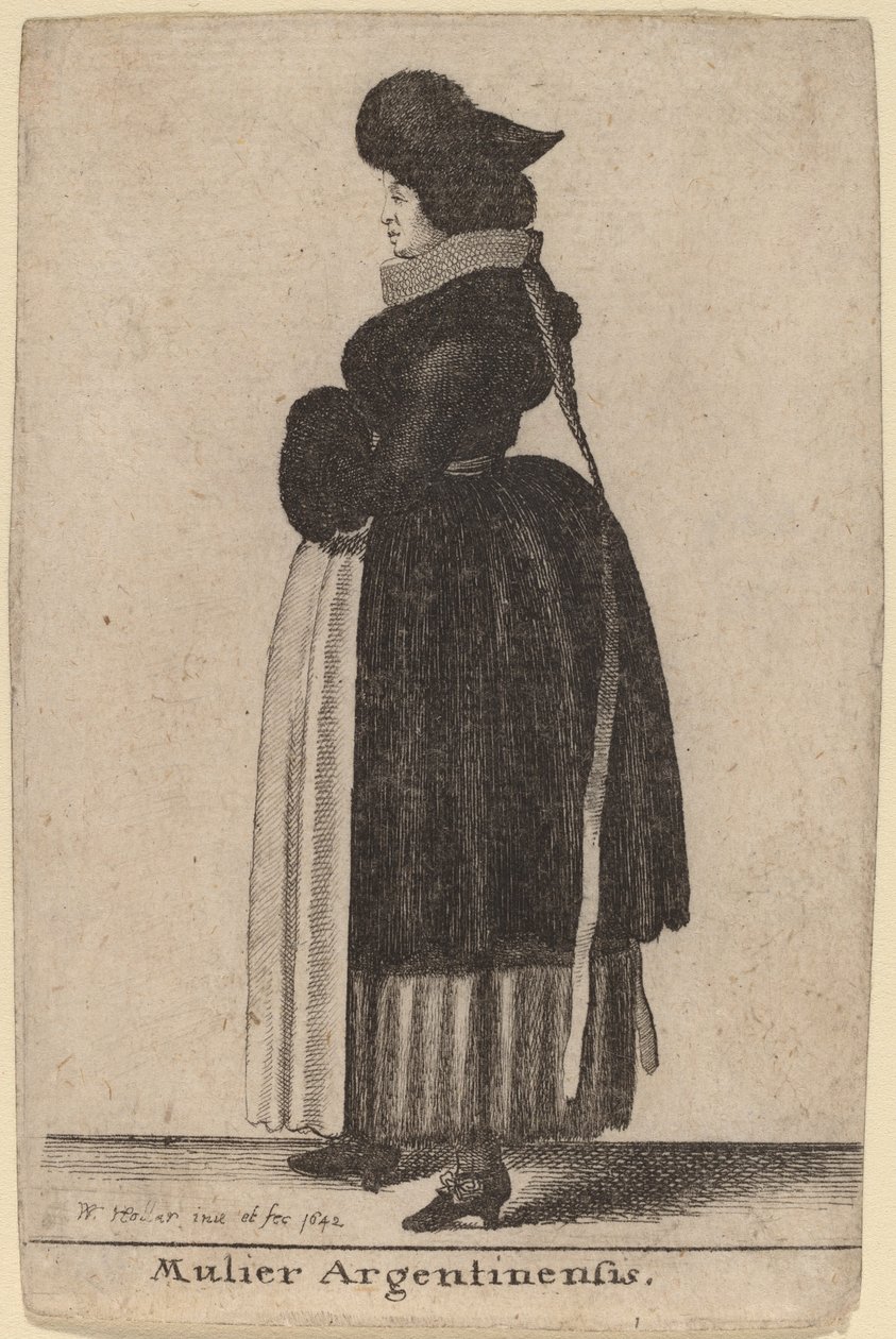 argentinsk kvinne av Wenceslaus Hollar
