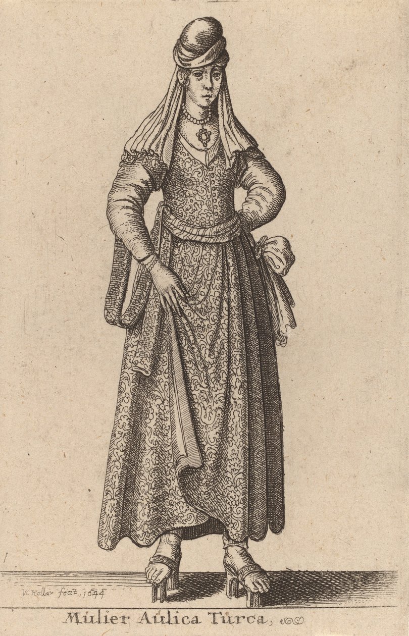 Tyrkisk hoffkvinne, 1644. av Wenceslaus Hollar