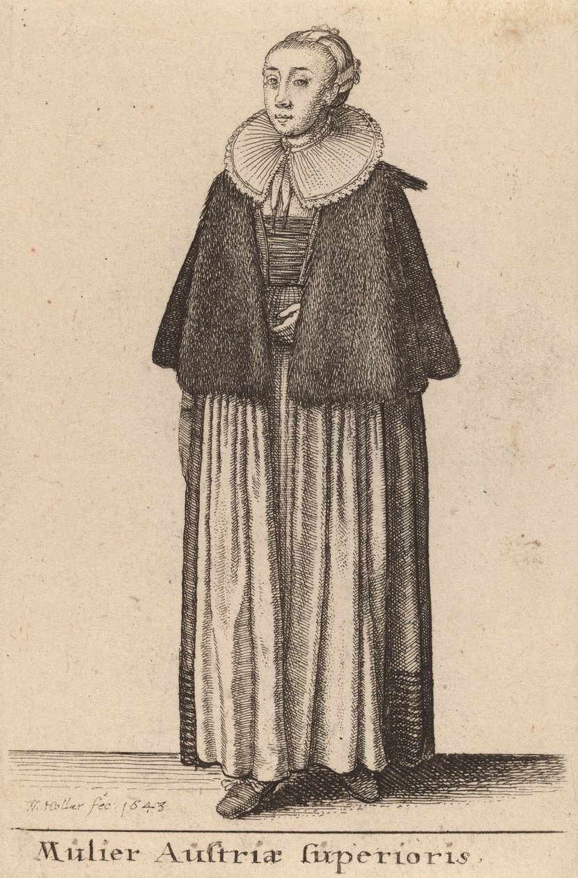 En kvinne fra Øvre Østerrike, 1643. av Wenceslaus Hollar