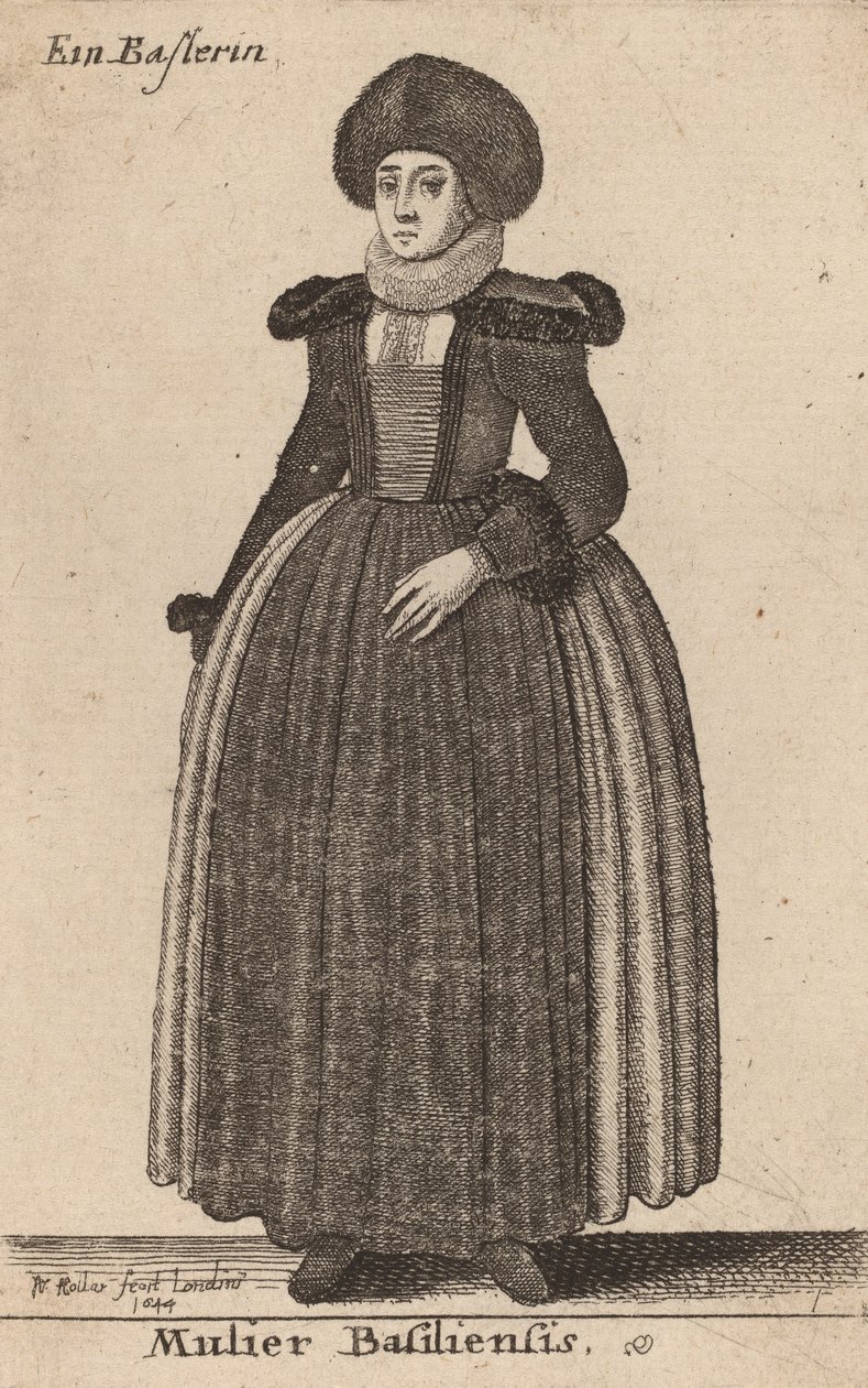 Kvinnen fra Basel, 1644. av Wenceslaus Hollar