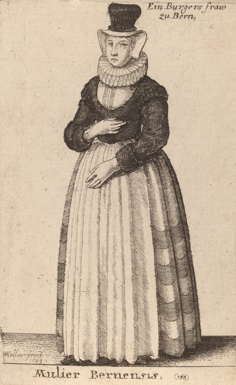 Bernersk kvinne, 1649. av Wenceslaus Hollar