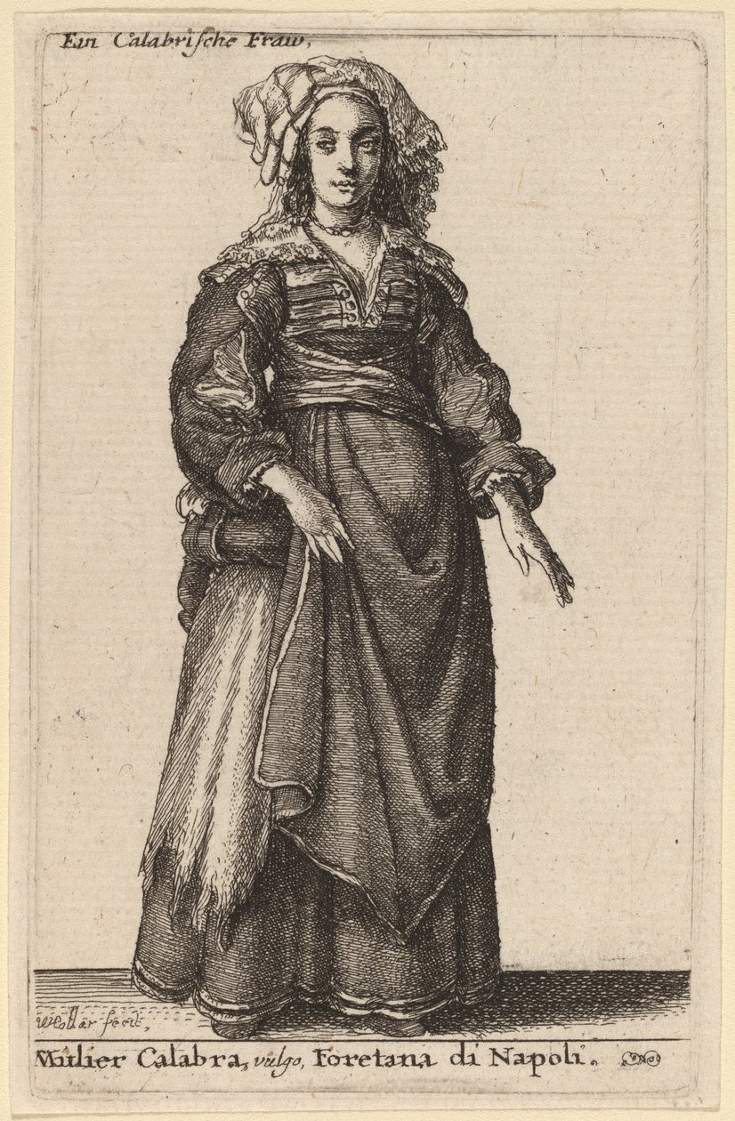Mulier Calabra, Vulgo, Foretana fra Napoli av Wenceslaus Hollar