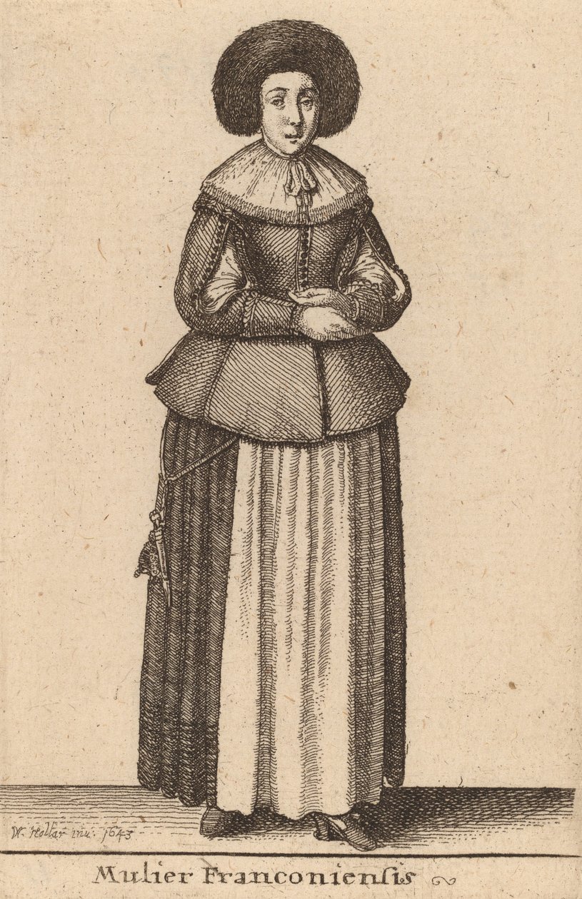 En frankisk kvinne, 1643. av Wenceslaus Hollar