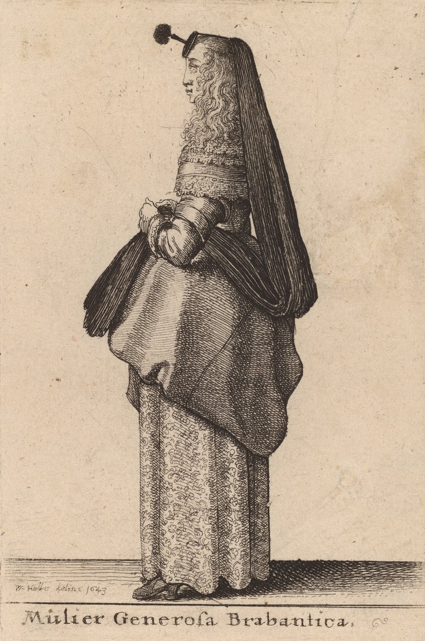 Den sjenerøse kvinnen i Brabant, 1643. av Wenceslaus Hollar