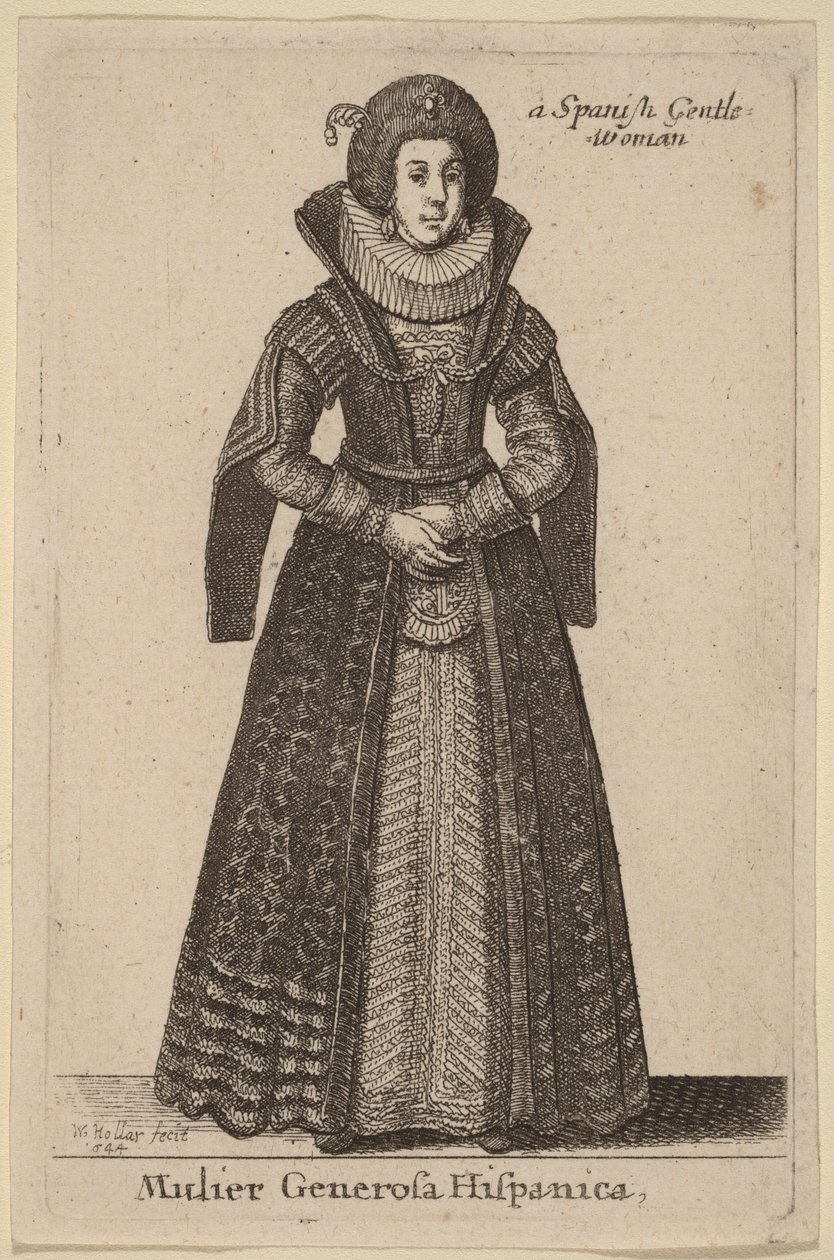 Spansk adelskvinne av Wenceslaus Hollar
