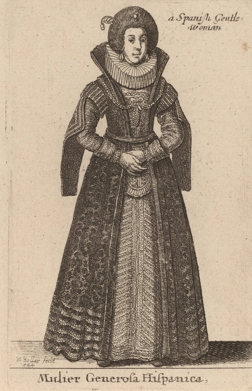 En spansk sjenerøs kvinne, 1644. av Wenceslaus Hollar
