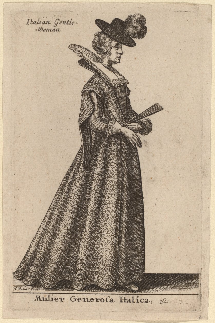 En sjenerøs italiensk kvinne av Wenceslaus Hollar