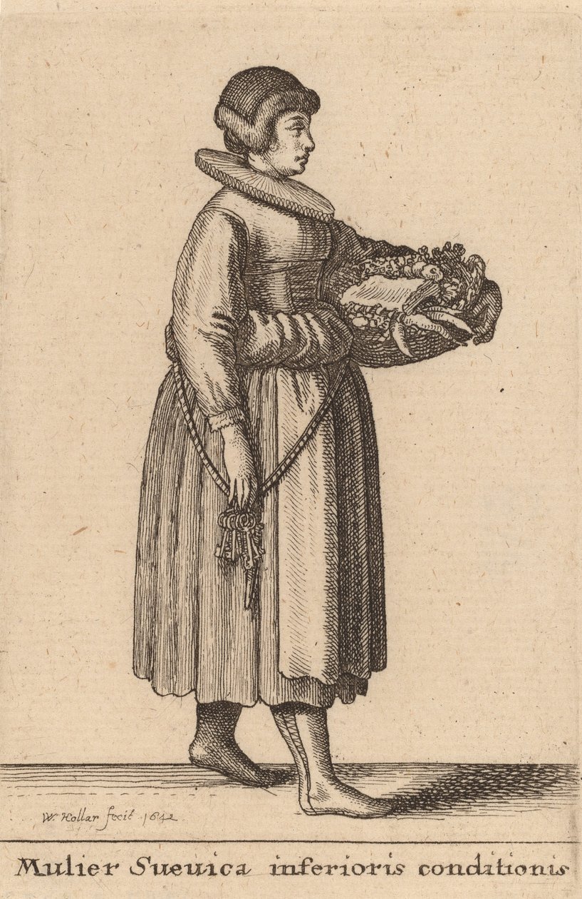 En svensk kvinne i dårligere tilstand, 1642. av Wenceslaus Hollar