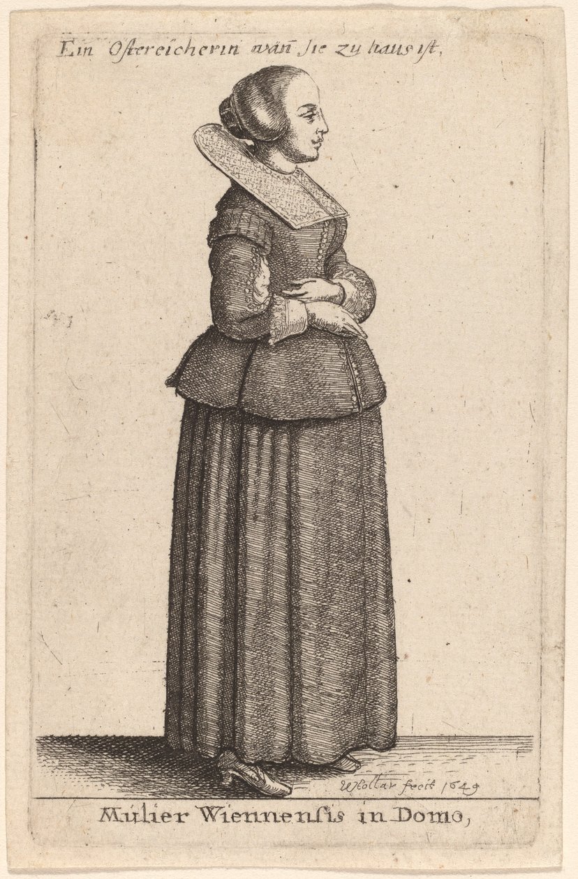 Kvinnen fra Wien i huset av Wenceslaus Hollar