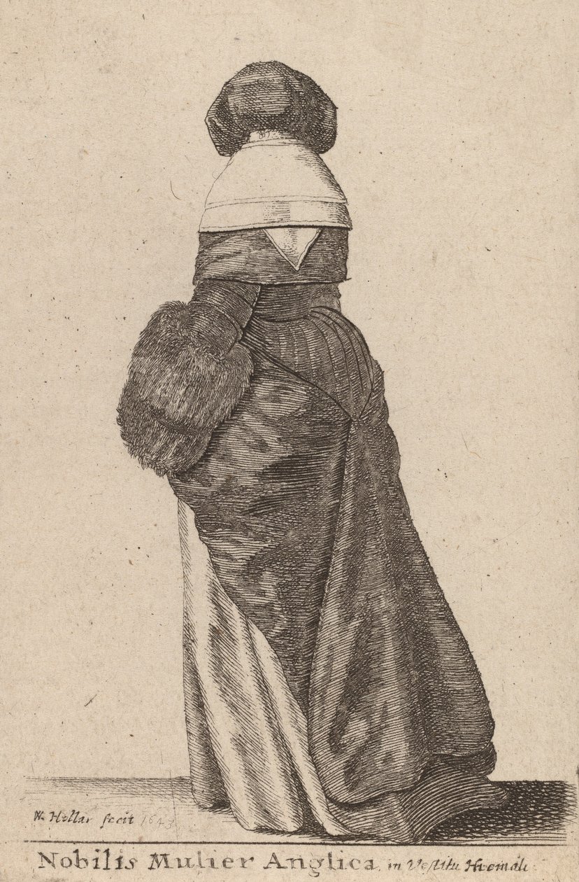 A Noble English Lady in Winter Dress, 1643. av Wenceslaus Hollar