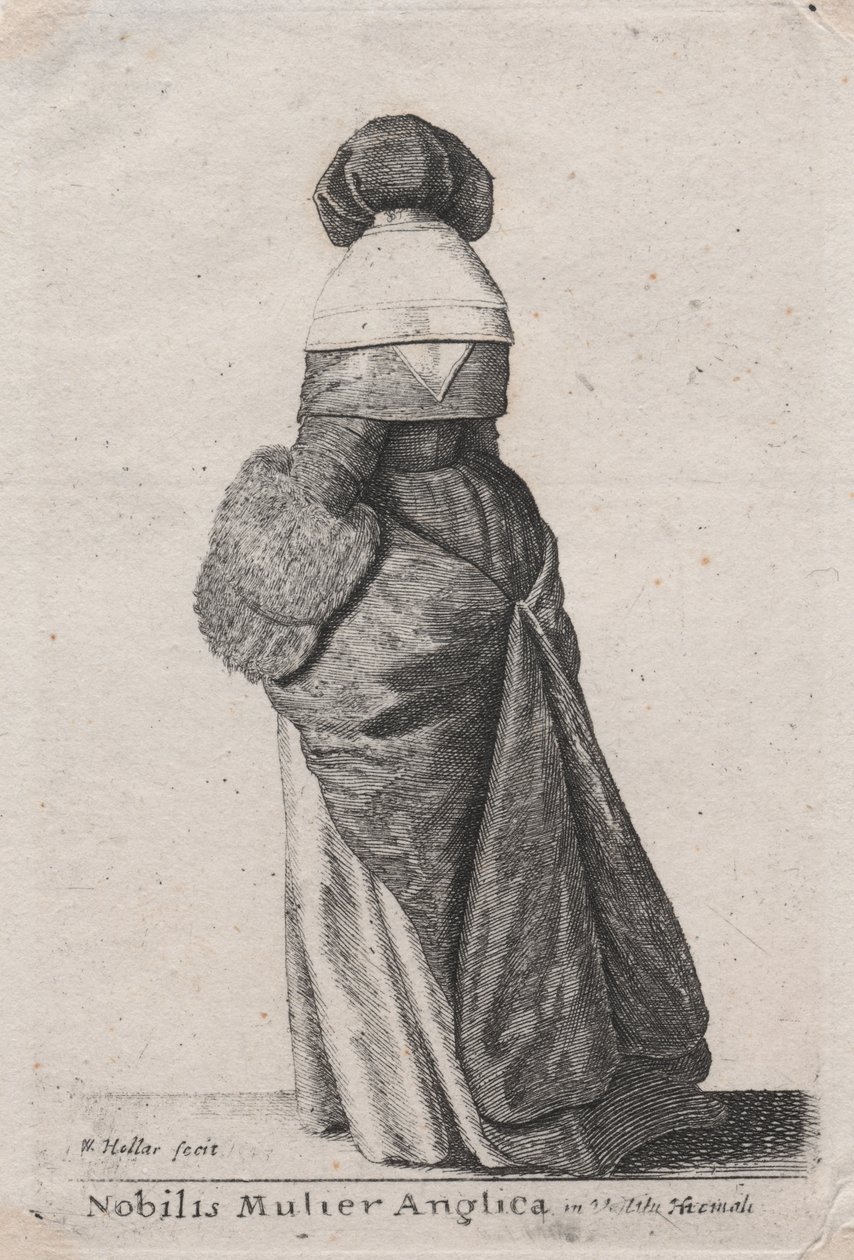 A Noble English Woman in Winter Dress, 1643 av Wenceslaus Hollar