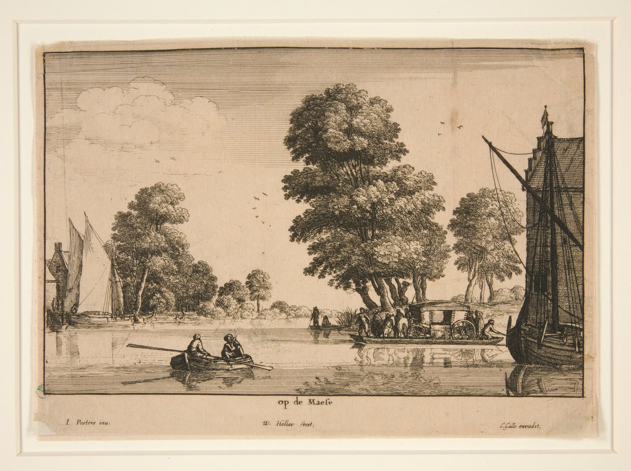Ved Maas [Elveutsikt] av Wenceslaus Hollar