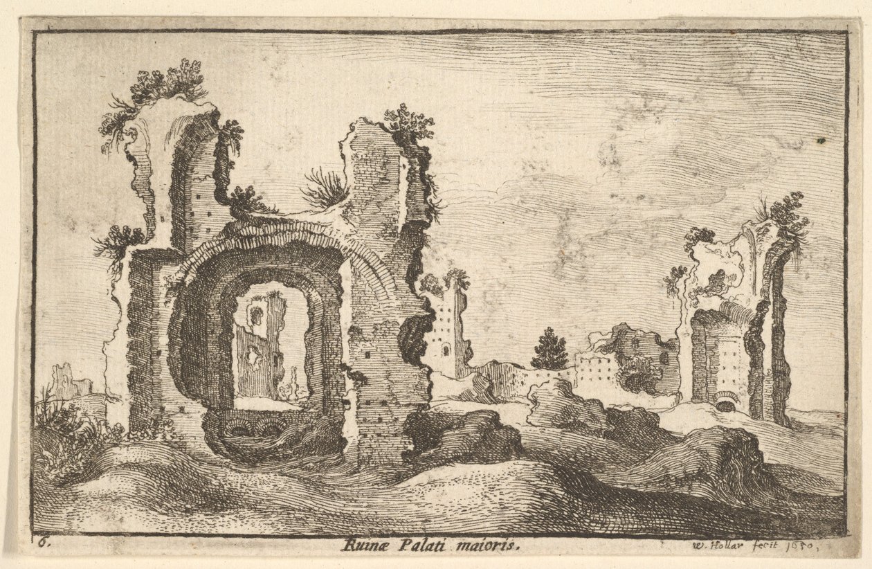 Palatinerpalasset, Roma, 1650 av Wenceslaus Hollar