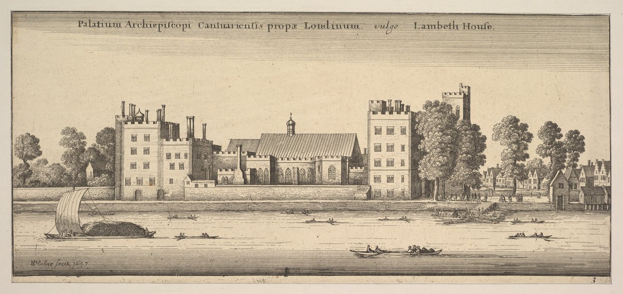 Palace of the Archbishop of Canterbury nær London Lambeth House Lambeth House: P..., 1647 av Wenceslaus Hollar