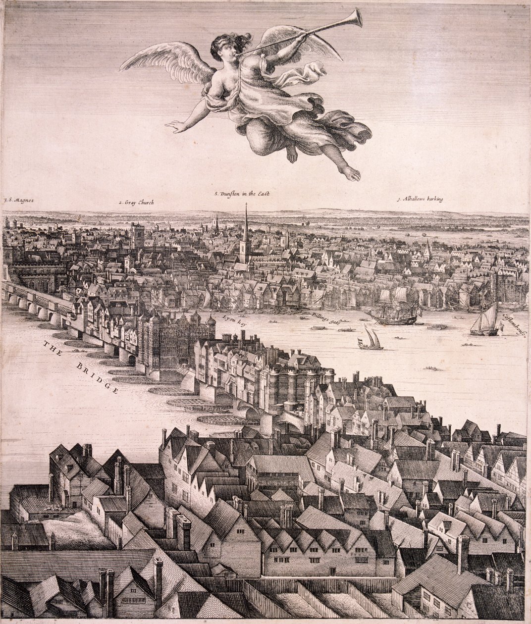 Panoramautsikt over London, c1670 av Wenceslaus Hollar