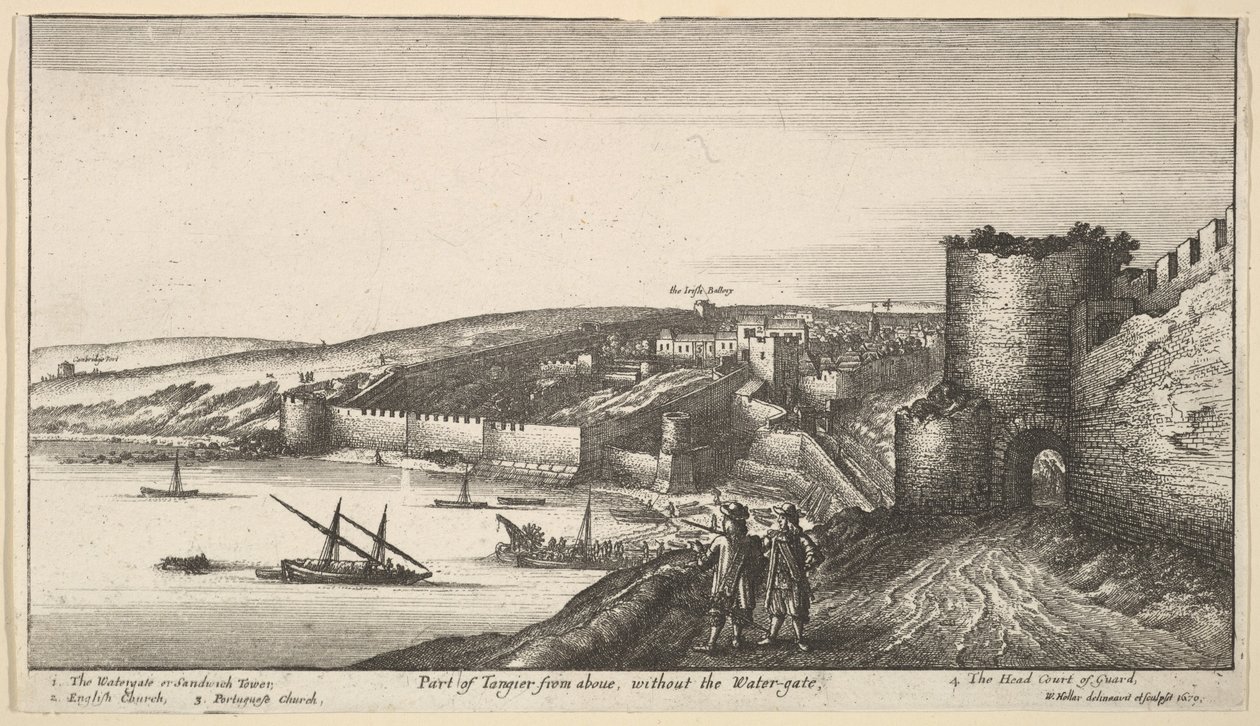 En del av Tanger fra aboue, uten vannporten, 1670. av Wenceslaus Hollar