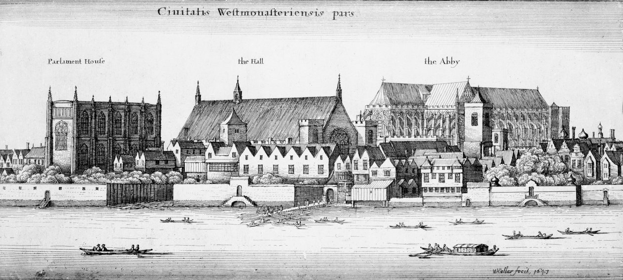 En del av byen Westminster, 1647 av Wenceslaus Hollar