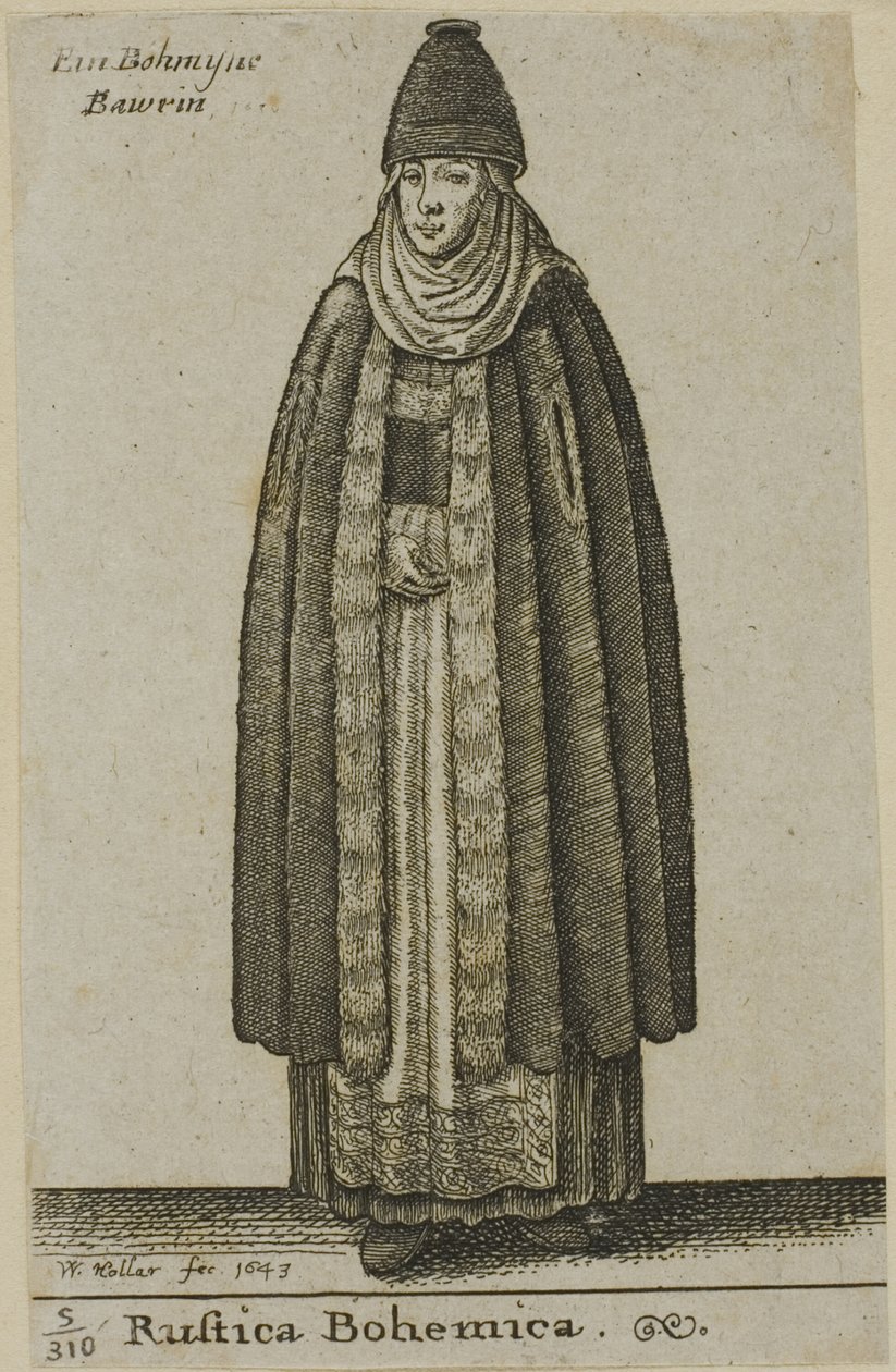 Bondekvinne fra Böhmen av Wenceslaus Hollar