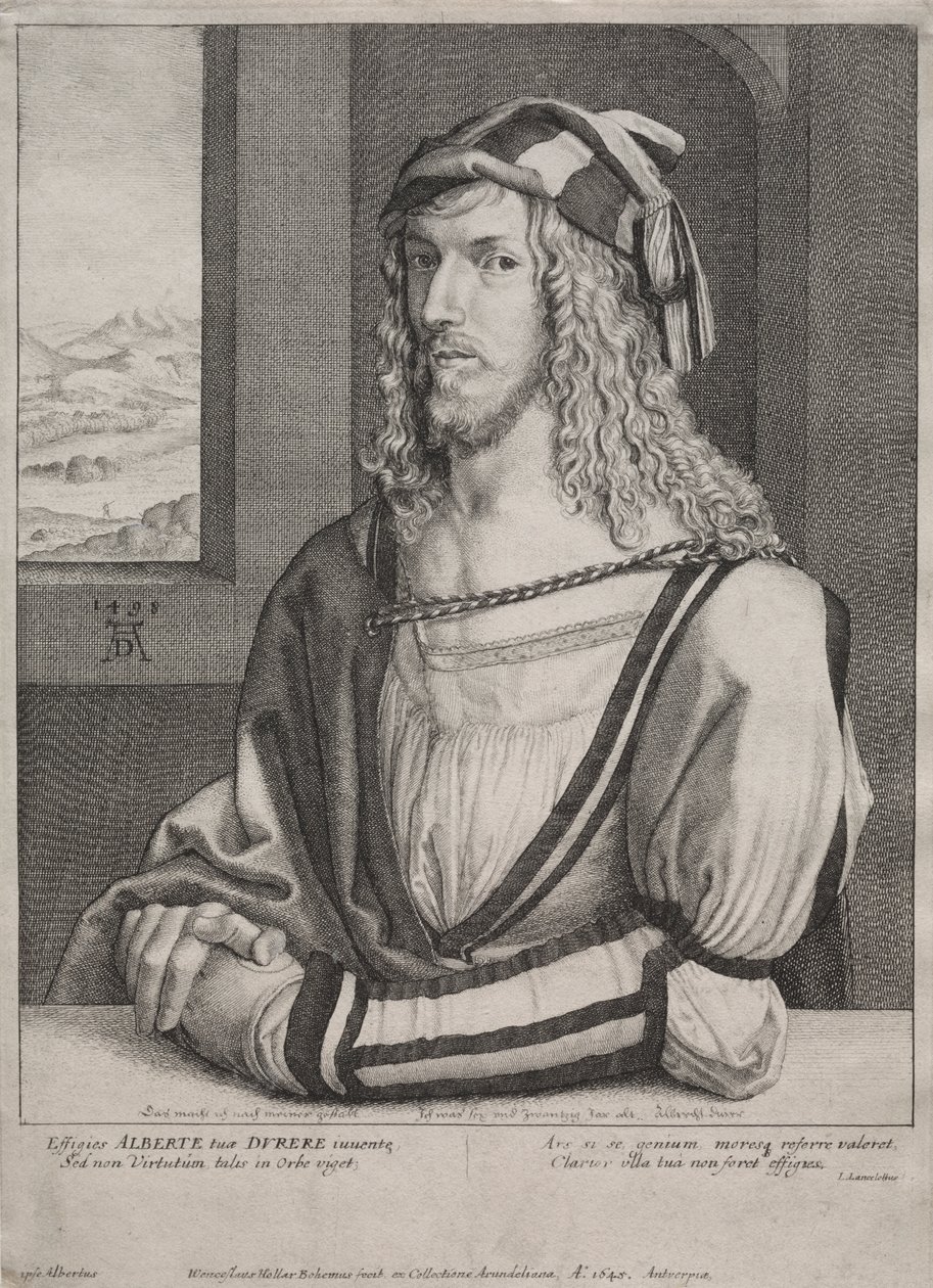 Portrett av Albrecht Dürer, i en alder av 26 av Wenceslaus Hollar