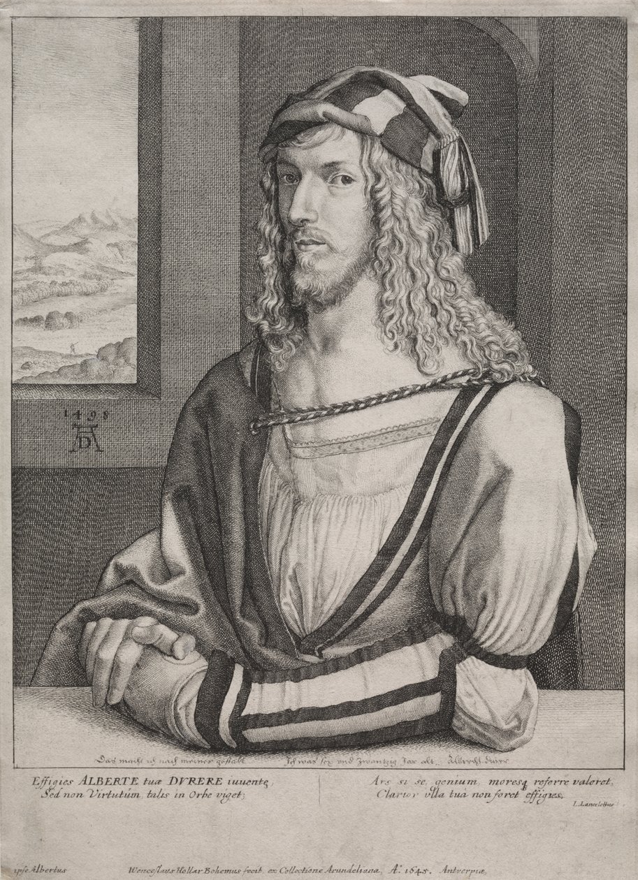Portrett av Albrecht Dürer, i en alder av 26 av Wenceslaus Hollar