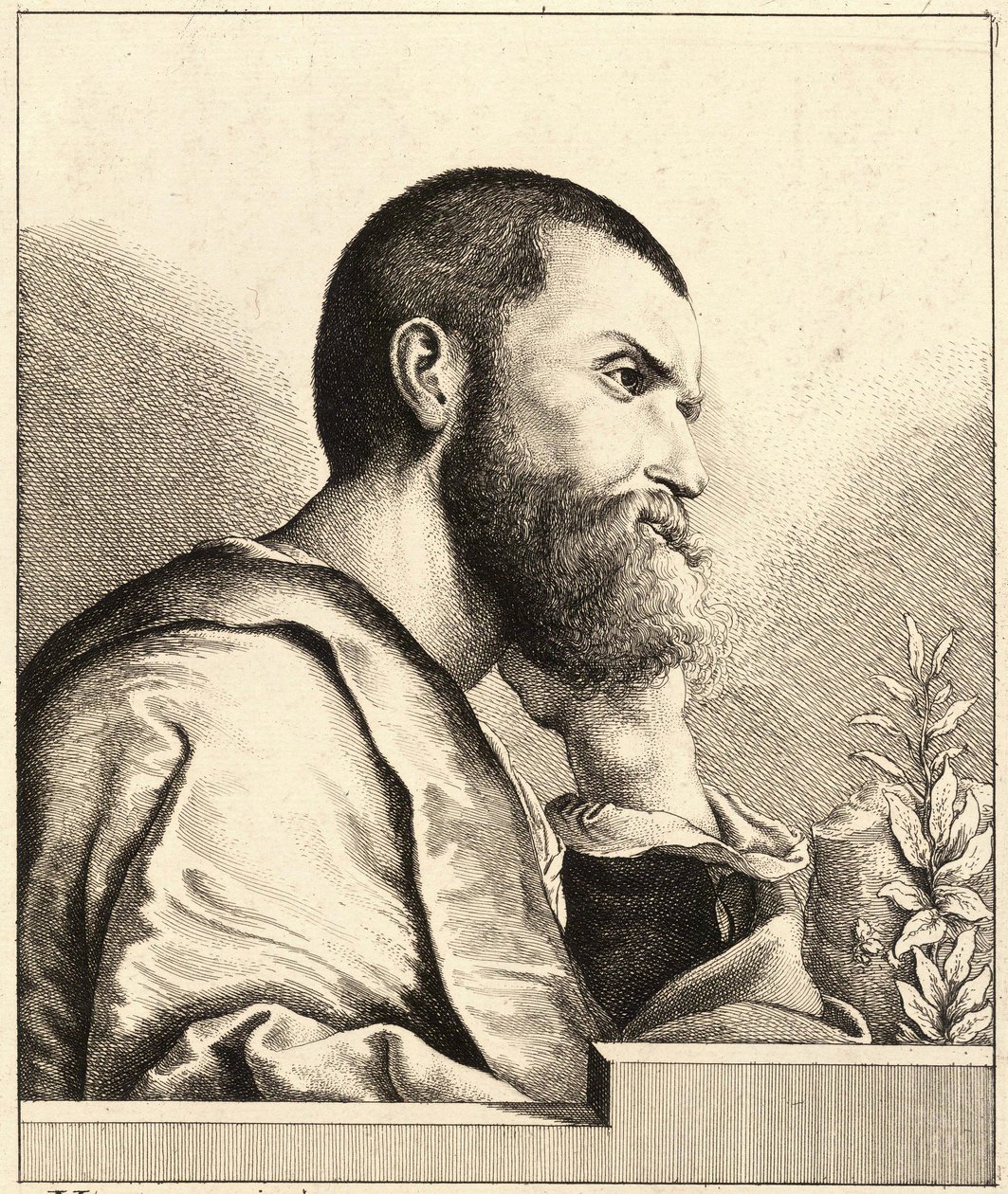 Portrett av Pietro Aretino som ung mann ca. 1650 av Wenceslaus Hollar