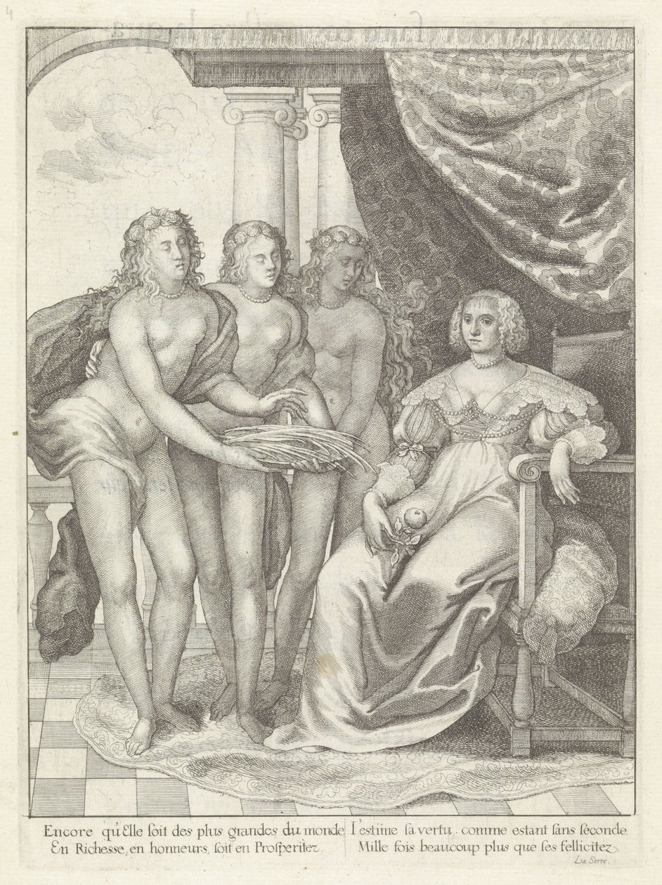 Portrett av Amalia van Solms Historien om inngangen til dronningens mor til den mest kristne kongen i de forente provinsene i Nederland. (serietittel) av Wenceslaus Hollar