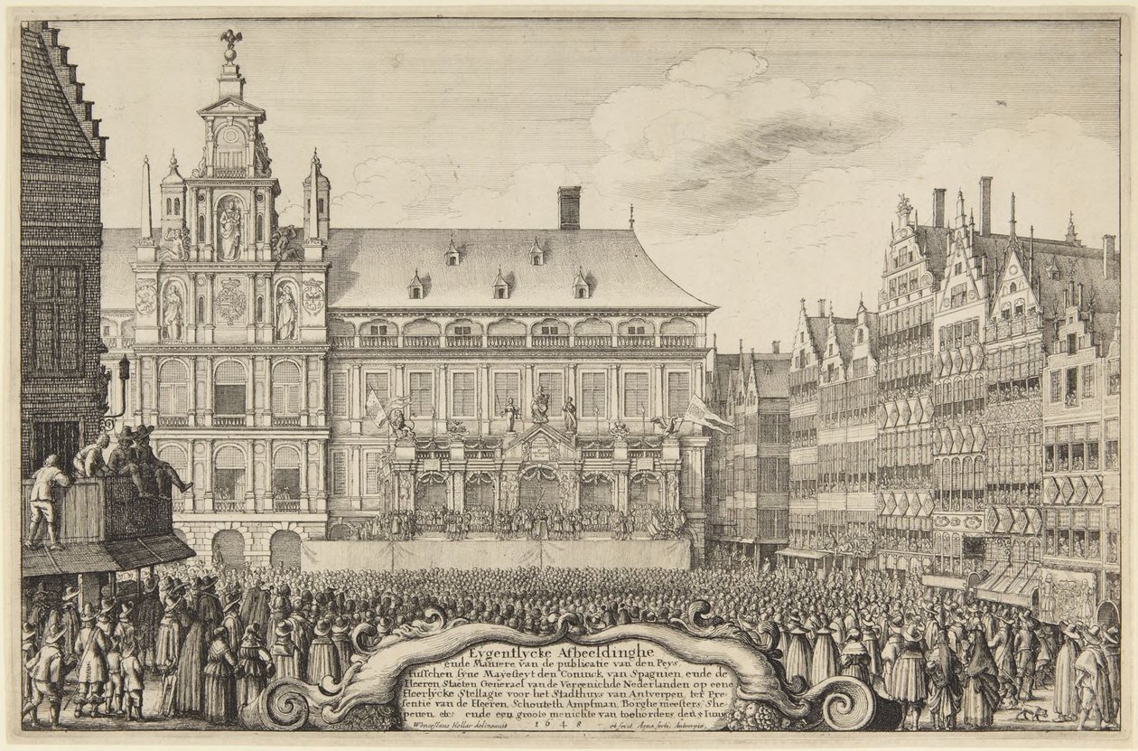 Fredserklæring - Antwerpen av Wenceslaus Hollar