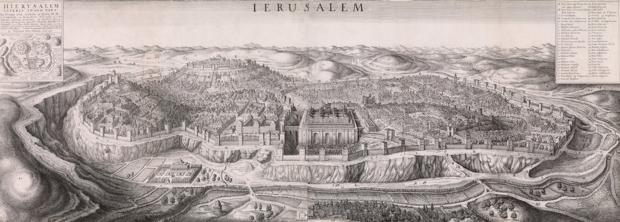 Prospekt av Jerusalem, 1660., 1660. av Wenceslaus Hollar