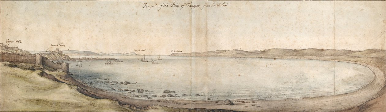 Prospekt av Tangierbukta fra sørøst, midten av 1600-tallet av Wenceslaus Hollar