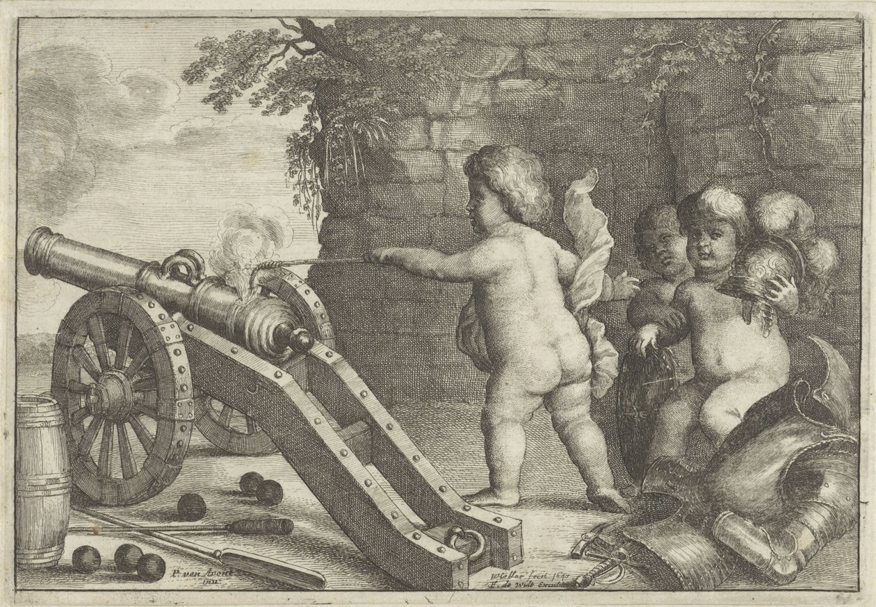 Putti skytekanon: The element of Fire The Four Elements (serietittel) av Wenceslaus Hollar