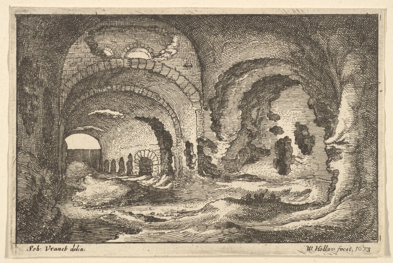 Romerske levninger i Tivoli, 1673. av Wenceslaus Hollar
