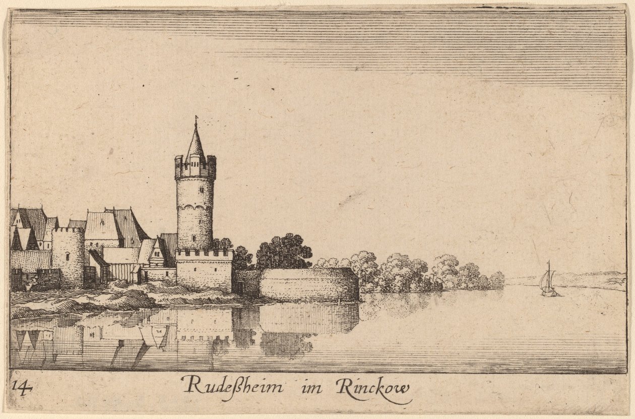Rudesheim av Wenceslaus Hollar