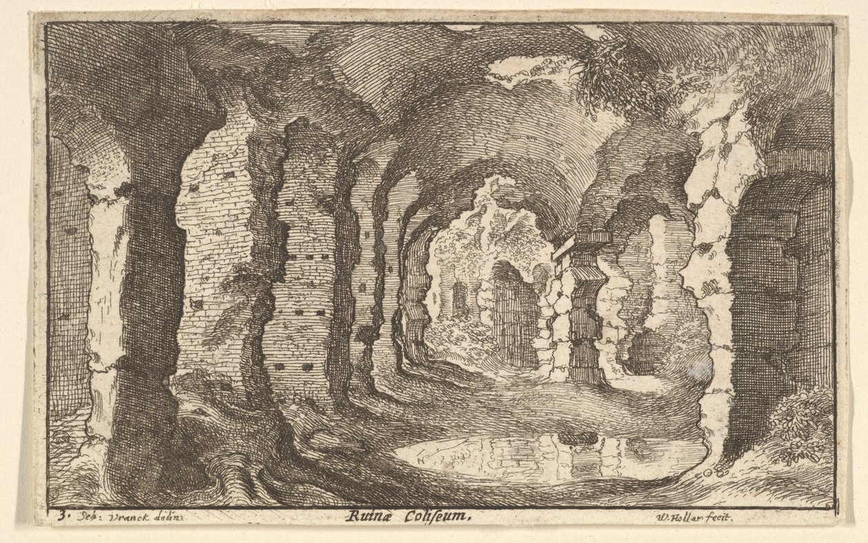 Ruinene av Colosseum, ca. 1650 av Wenceslaus Hollar