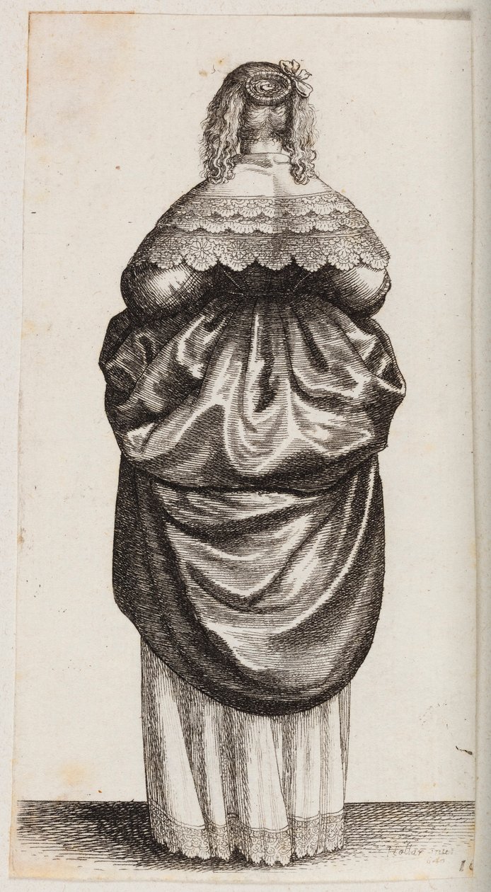 Kvinne sett bakfra av Wenceslaus Hollar