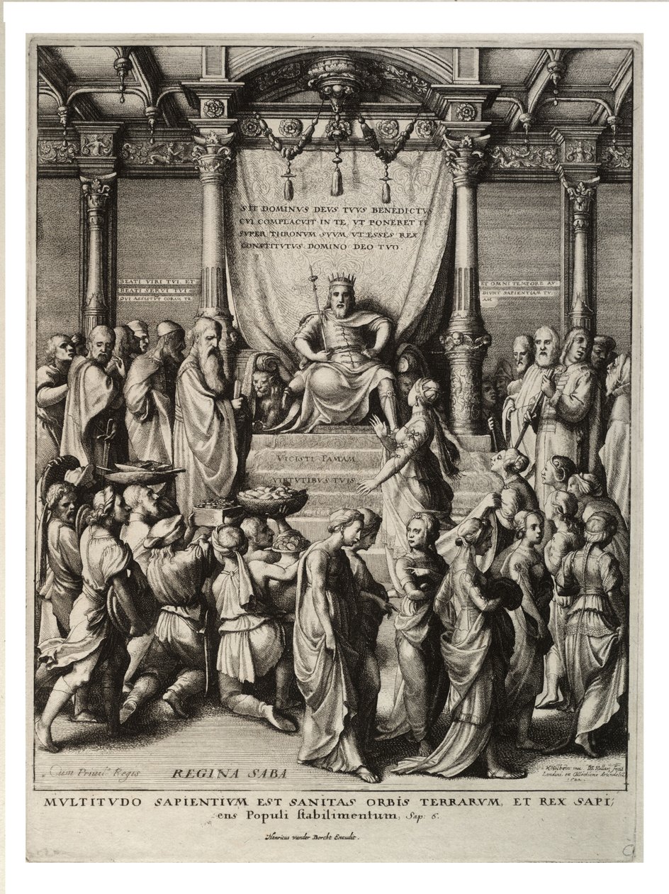 Salomo og dronningen av Saba. Tilstand 3 av Wenceslaus Hollar