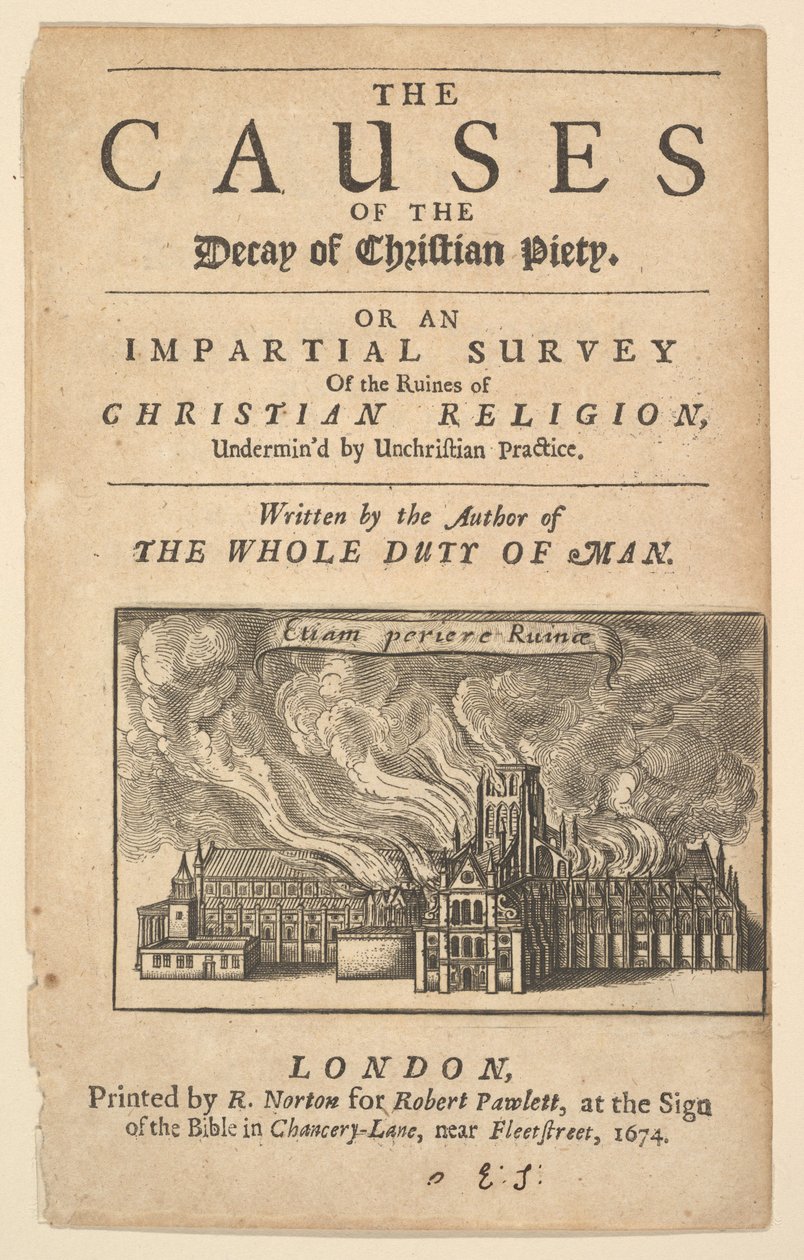 St. Pauls Burning, Lex ignea, 1671 eller senere. av Wenceslaus Hollar