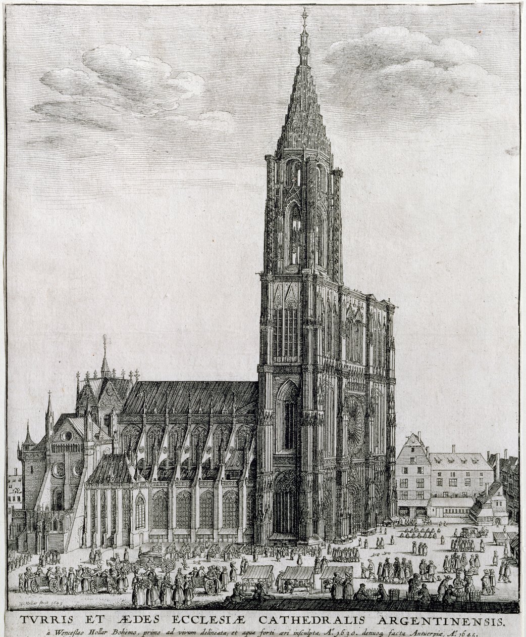 Strasbourg katedral, 1645 av Wenceslaus Hollar