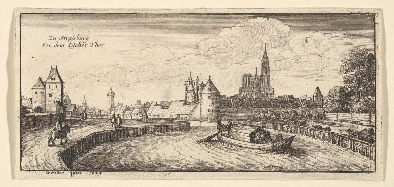 Strasbourg, fra «Tyske utsikter» av Wenceslaus Hollar
