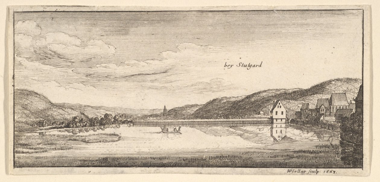 Stuttgart: The Lake, 1663-65. av Wenceslaus Hollar